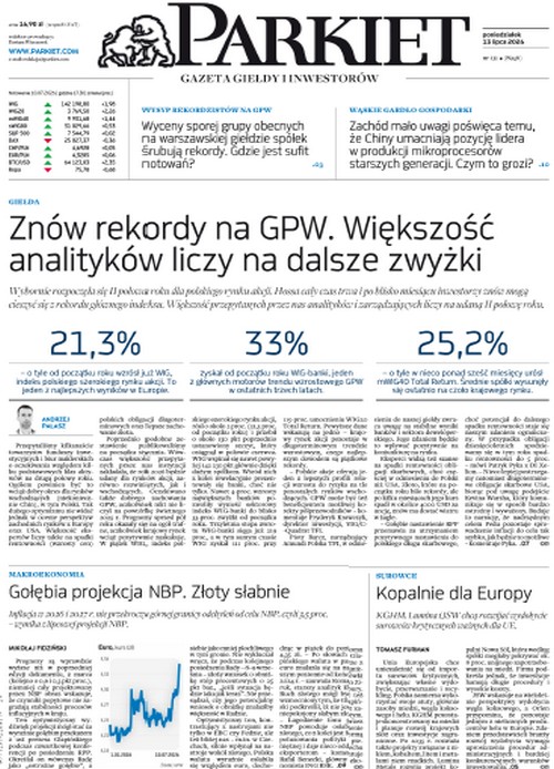 Parkiet 13.07.2026