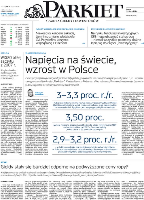 Parkiet 15.07.2026